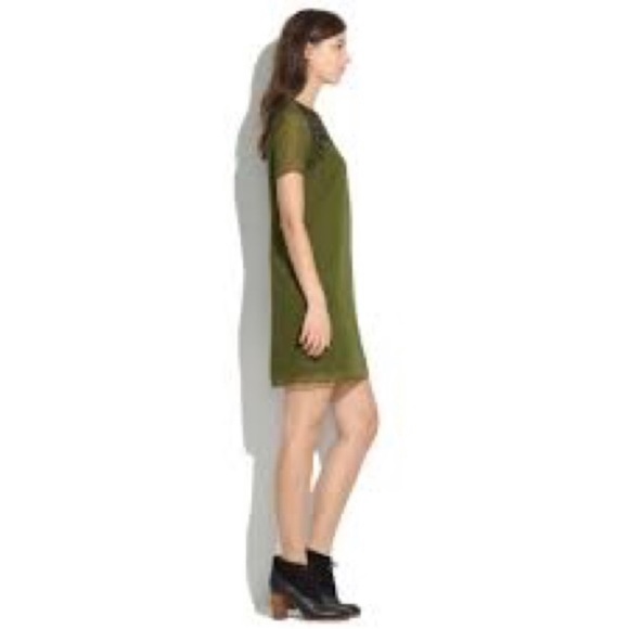 Madewell Green Silk Leaf Dress S - Picture 2 of 8